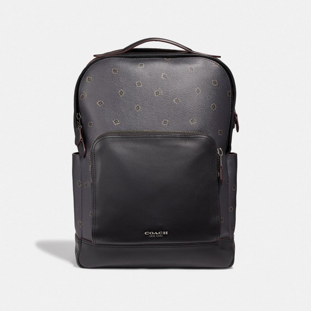 COACH F37592 Graham Backpack With Spikey Diamond Print MIDNIGHT NAVY MULTI/BLACK ANTIQUE NICKEL
