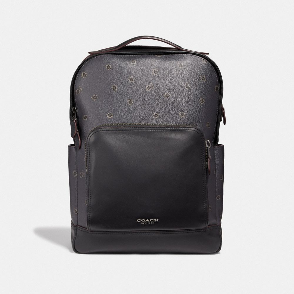 GRAHAM BACKPACK WITH SPIKEY DIAMOND PRINT - F37592 - MIDNIGHT NAVY MULTI/BLACK ANTIQUE NICKEL