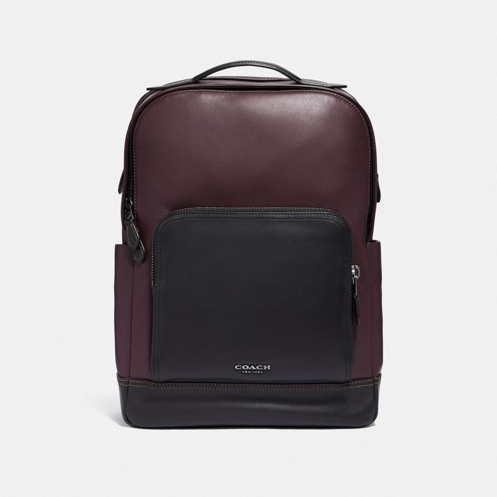 GRAHAM BACKPACK - F37599 - OXBLOOD/BLACK ANTIQUE NICKEL