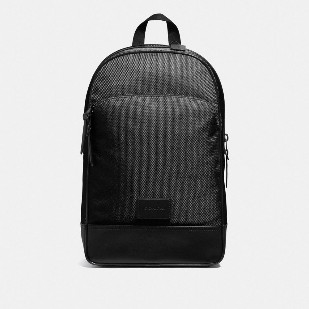 SLIM BACKPACK - F37610 - BLACK/BLACK ANTIQUE NICKEL