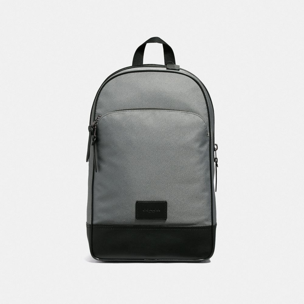 COACH F37610 Slim Backpack HEATHER GREY/BLACK ANTIQUE NICKEL