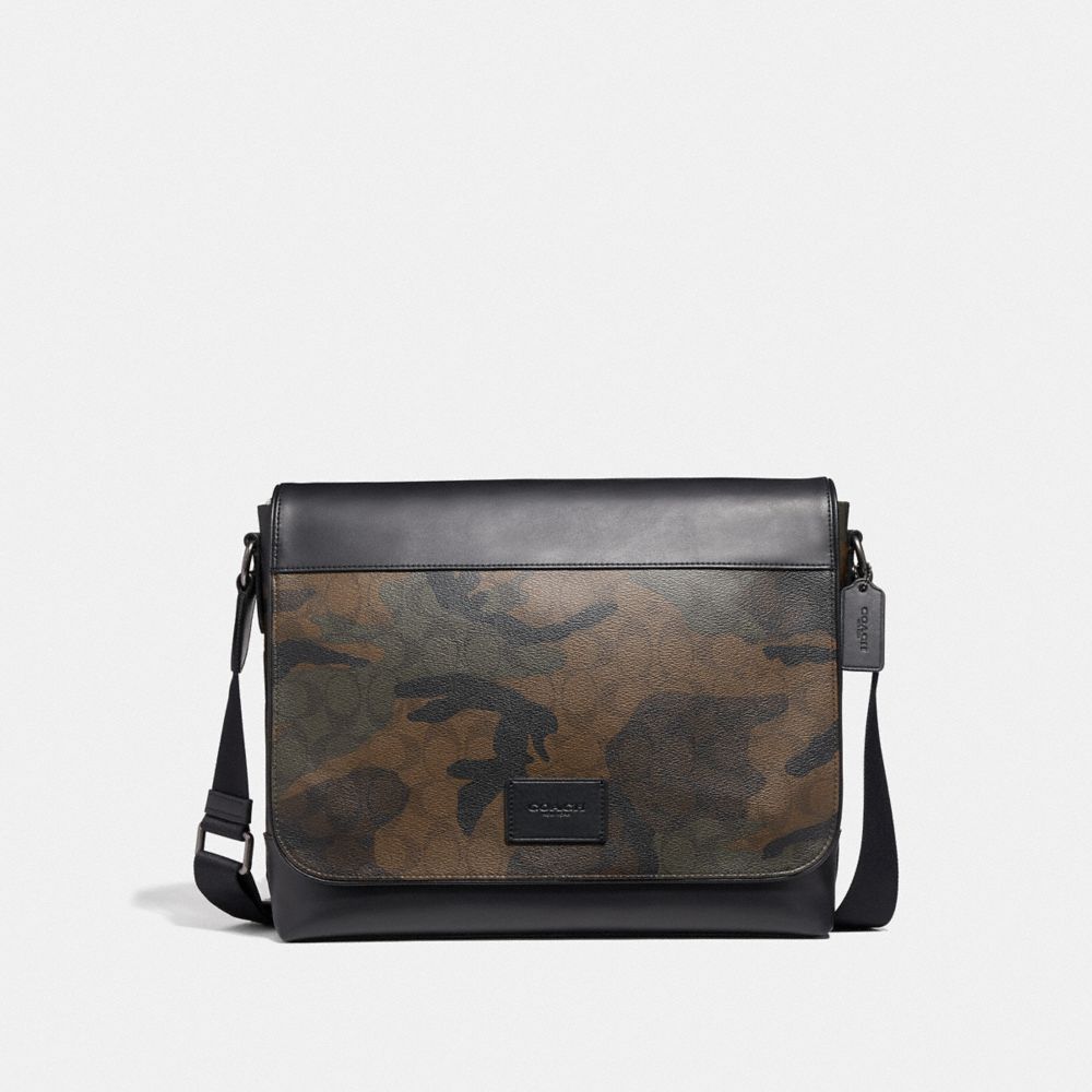 MESSENGER IN SIGNATURE CANVAS WITH HALFTONE CAMO PRINT - GREEN MULTI/BLACK ANTIQUE NICKEL - COACH F37612