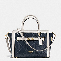 COACH F37620 Blake Carryall In Quilted Colorblock Leather IMITATION GOLD/MIDNIGHT/CHALK