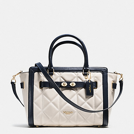 COACH f37620 BLAKE CARRYALL IN QUILTED COLORBLOCK LEATHER IMITATION GOLD/CHALK/MIDNIGHT