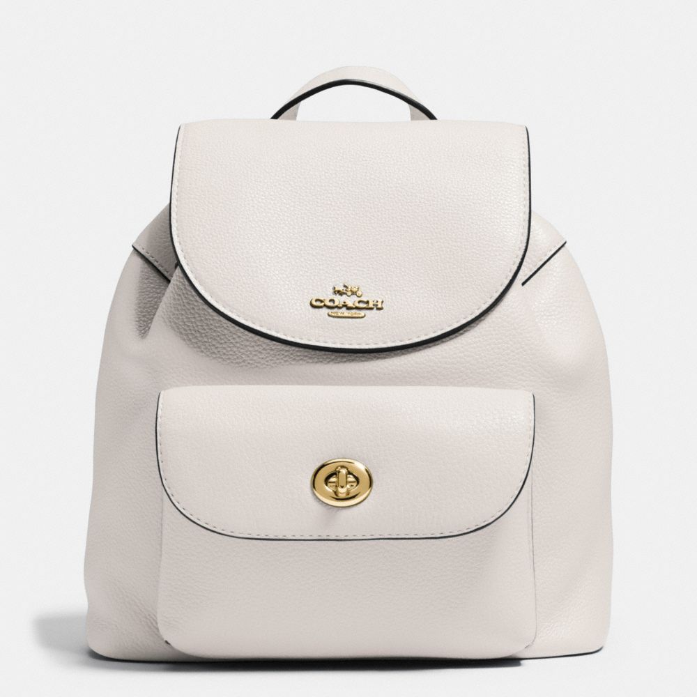 COACH F37621 Mini Billie Backpack In Pebble Leather IMITATION GOLD/CHALK