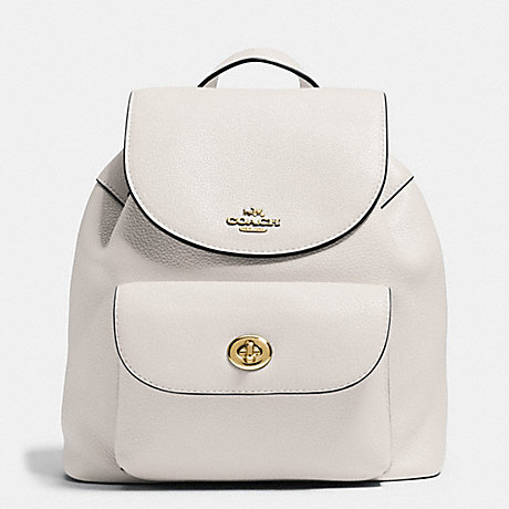 COACH MINI BILLIE BACKPACK IN PEBBLE LEATHER - IMITATION GOLD/CHALK - f37621