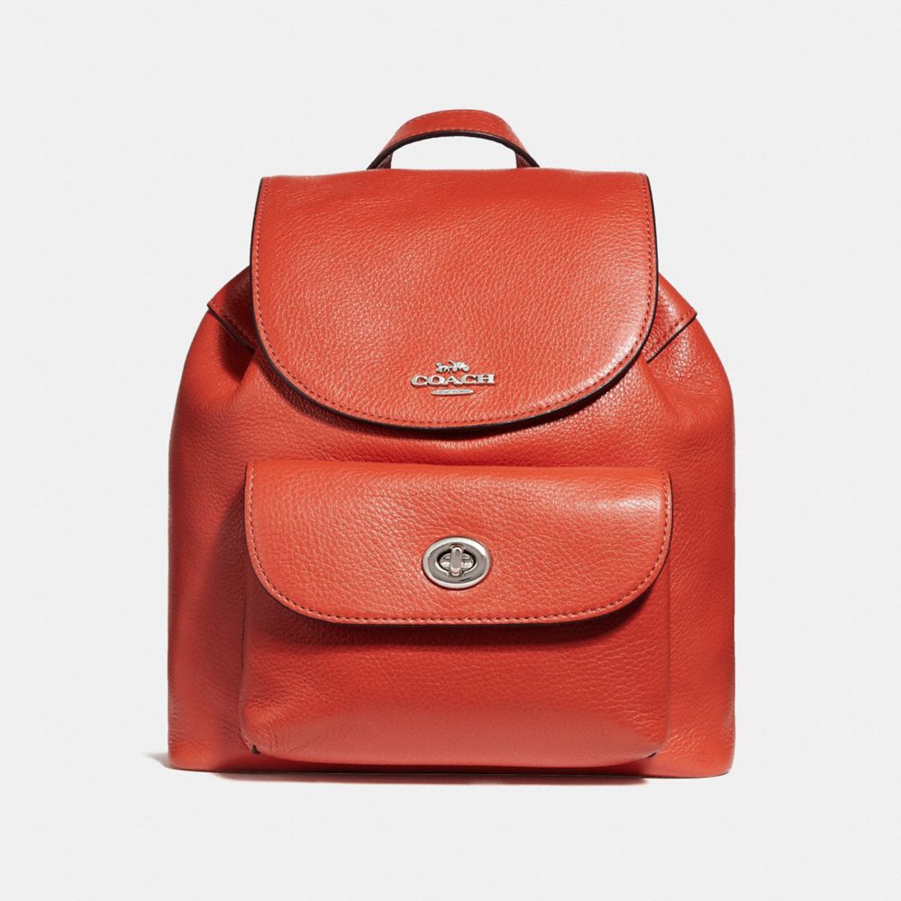 COACH F37621 Mini Billie Backpack ORANGE RED/SILVER