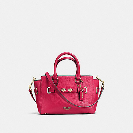 COACH MINI BLAKE CARRYALL IN BUBBLE LEATHER - IMITATION GOLD/BRIGHT PINK - f37635