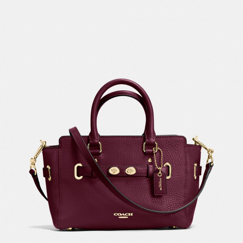 COACH F37635 - MINI BLAKE CARRYALL IN BUBBLE LEATHER IMITATION GOLD/BURGUNDY