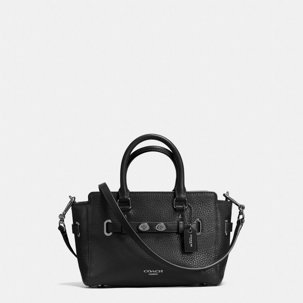 COACH MINI BLAKE CARRYALL IN BUBBLE LEATHER - MATTE BLACK/BLACK - F37635