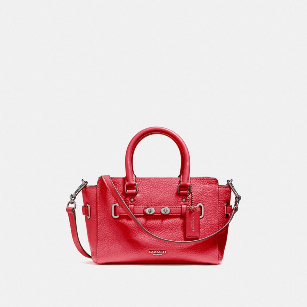 MINI BLAKE CARRYALL - COACH f37635 - SILVER/TRUE RED