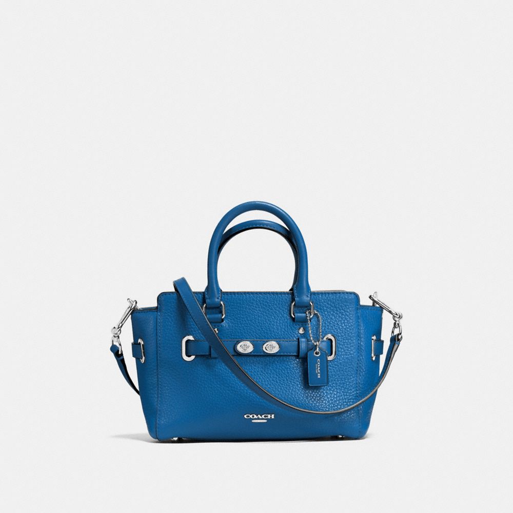 COACH F37635 Mini Blake Carryall In Bubble Leather SILVER/LAPIS