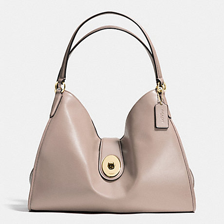 COACH f37637 CARLYLE SHOULDER BAG IN SMOOTH LEATHER IMITATION GOLD/GREY BIRCH