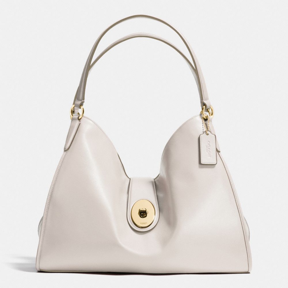 COACH F37637 Carlyle Shoulder Bag In Smooth Leather IMITATION GOLD/CHALK