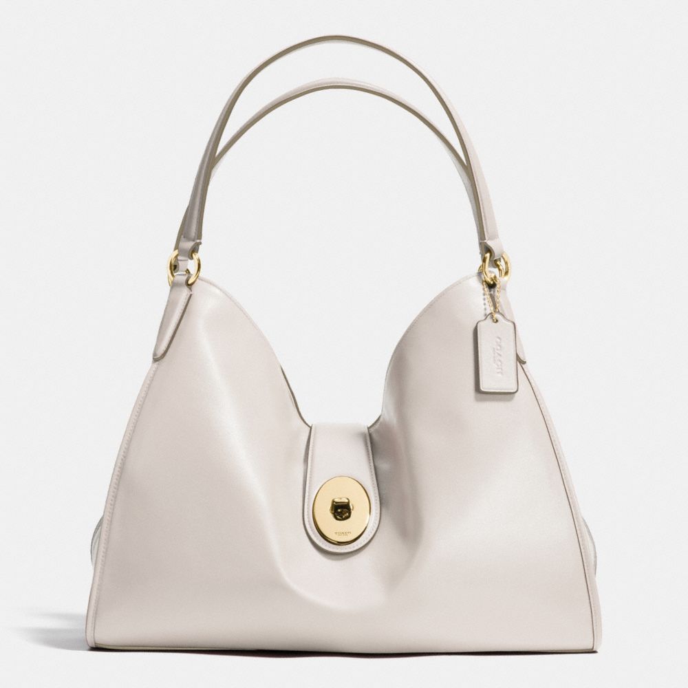 COACH CARLYLE SHOULDER BAG IN SMOOTH LEATHER - IMITATION GOLD/CHALK - f37637