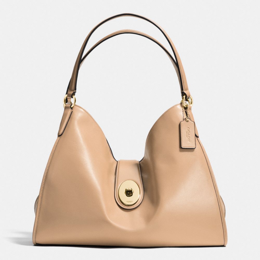 COACH F37637 - CARLYLE SHOULDER BAG IN SMOOTH LEATHER IMITATION GOLD/BEECHWOOD