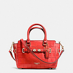 COACH MINI BLAKE CARRYALL IN CROC EMBOSSED LEATHER - IMITATION GOLD/CARMINE - F37665