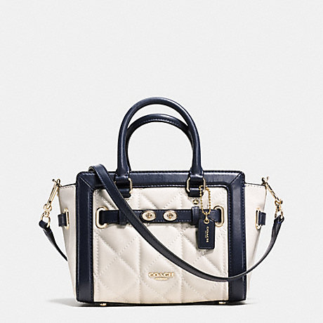 MINI BLAKE CARRYALL IN QUILTED COLORBLOCK LEATHER - COACH F37666 - IMITATION GOLD/CHALK/MIDNIGHT