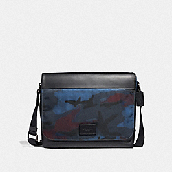 MESSENGER WITH HALFTONE CAMO PRINT - COACH F37667 - BLUE MULTI/BLACK ANTIQUE NICKEL