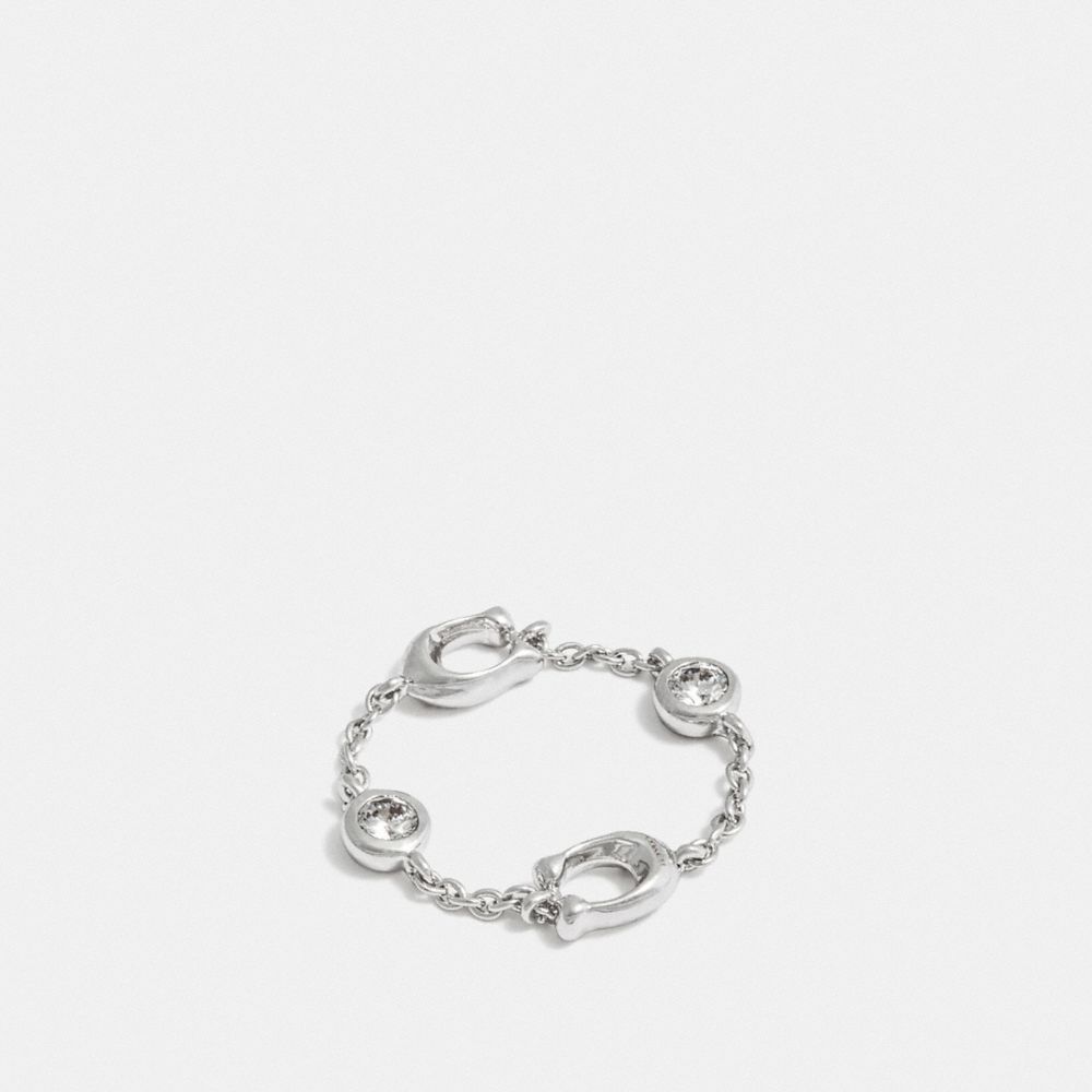 SIGNATURE CHAIN RING - SILVER - COACH F37668