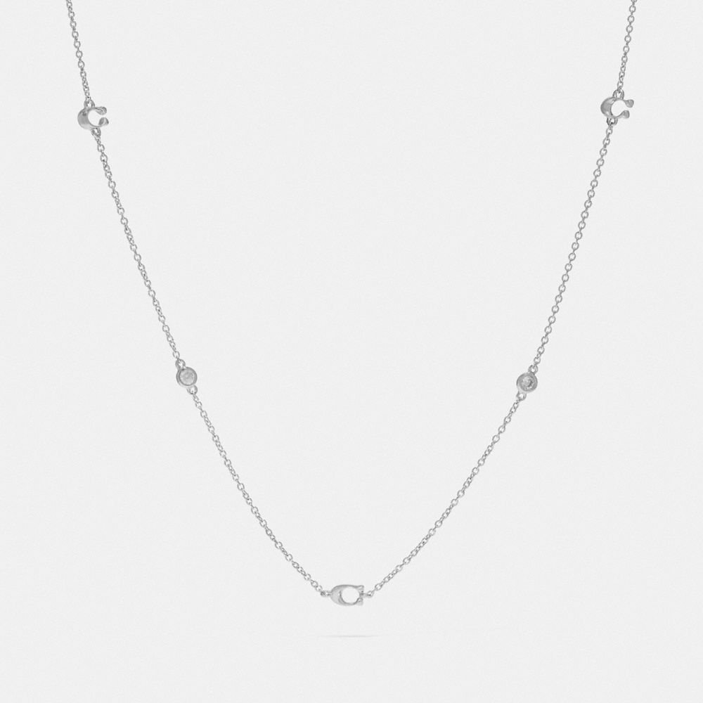 COACH F37669 Signature Chain Short Necklace SILVER