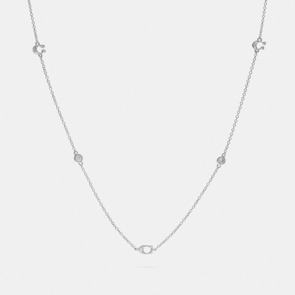 SIGNATURE CHAIN SHORT NECKLACE - SILVER - COACH F37669