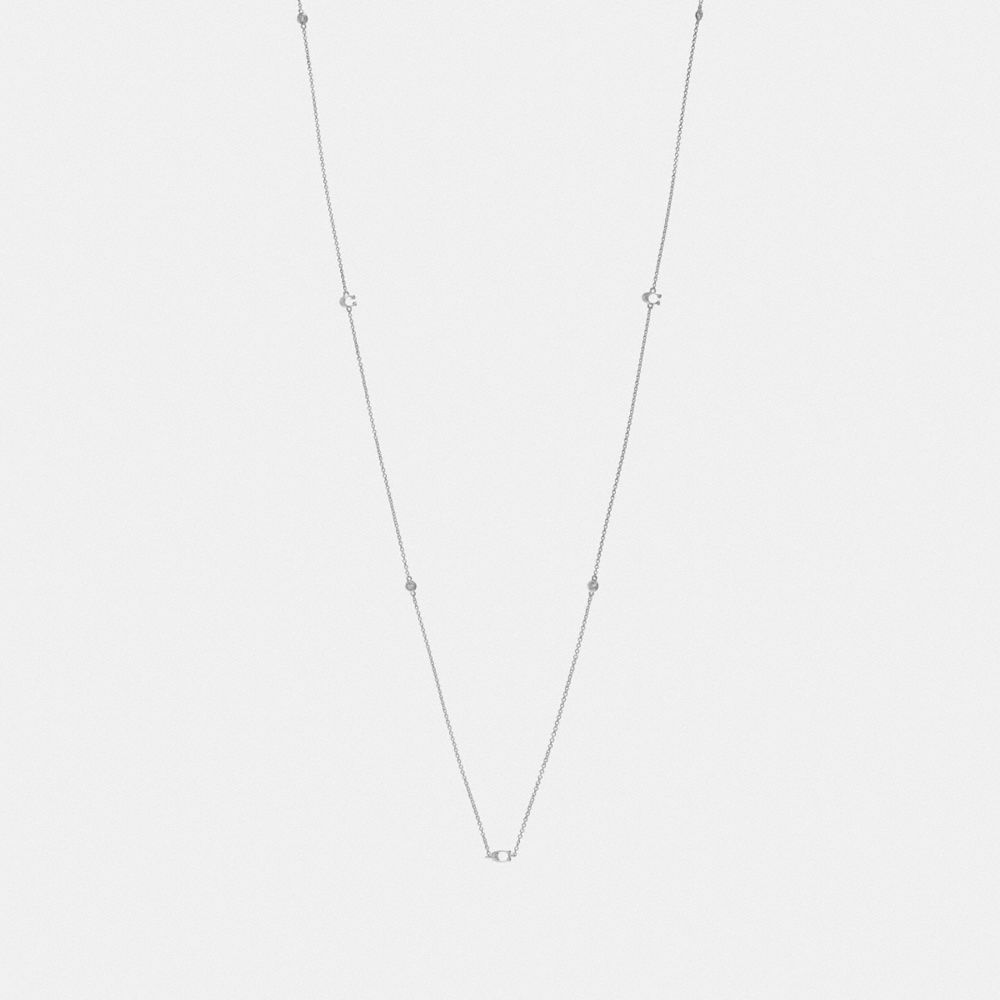SIGNATURE CHAIN LONG NECKLACE - F37670 - SILVER