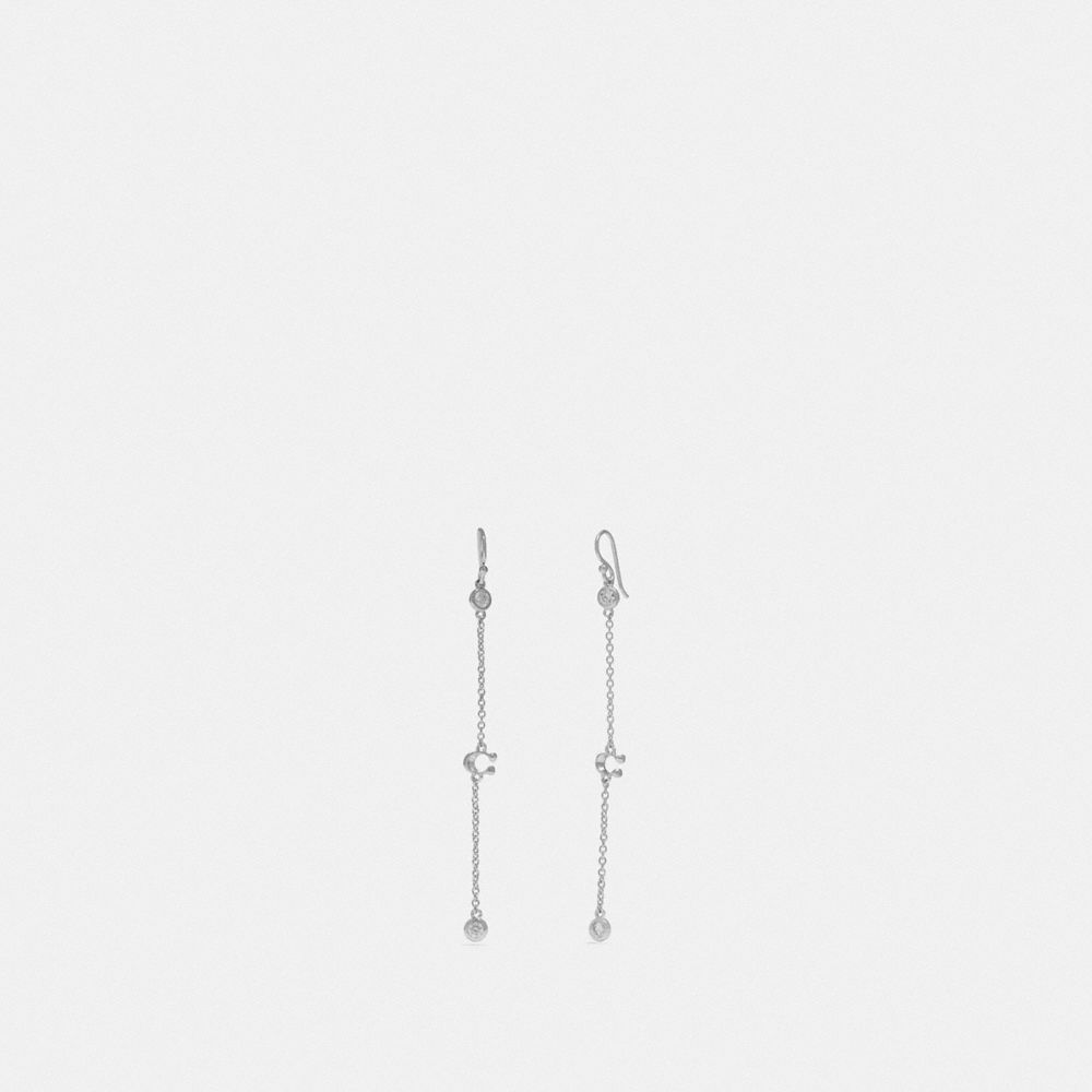 COACH F37671 Signature Chain Drop Earrings SILVER