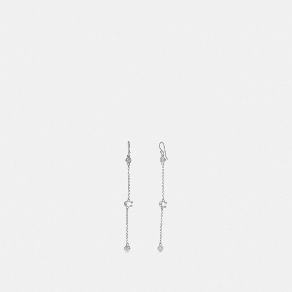 COACH F37671 - SIGNATURE CHAIN DROP EARRINGS - SILVER | COACH ACCESSORIES