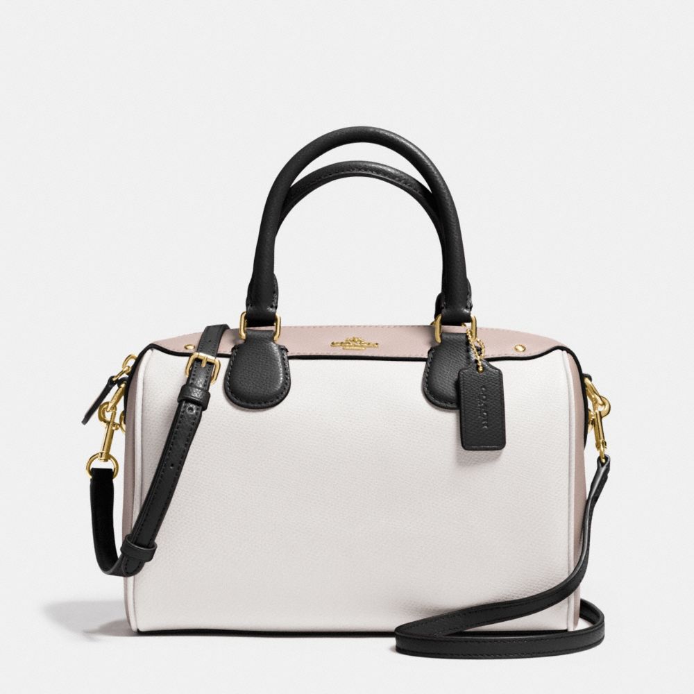 COACH F37708 MINI BENNETT SATCHEL IN COLORBLOCK LEATHER IMITATION-GOLD/CHALK/GREY-BIRCH