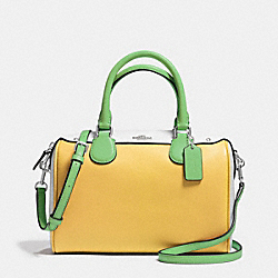 COACH MINI BENNETT SATCHEL IN COLORBLOCK LEATHER - SILVER/CANARY MULTI - F37708