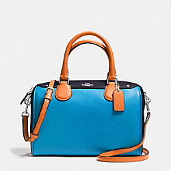 MINI BENNETT SATCHEL IN COLORBLOCK LEATHER - SILVER/AZURE MULTI - COACH F37708