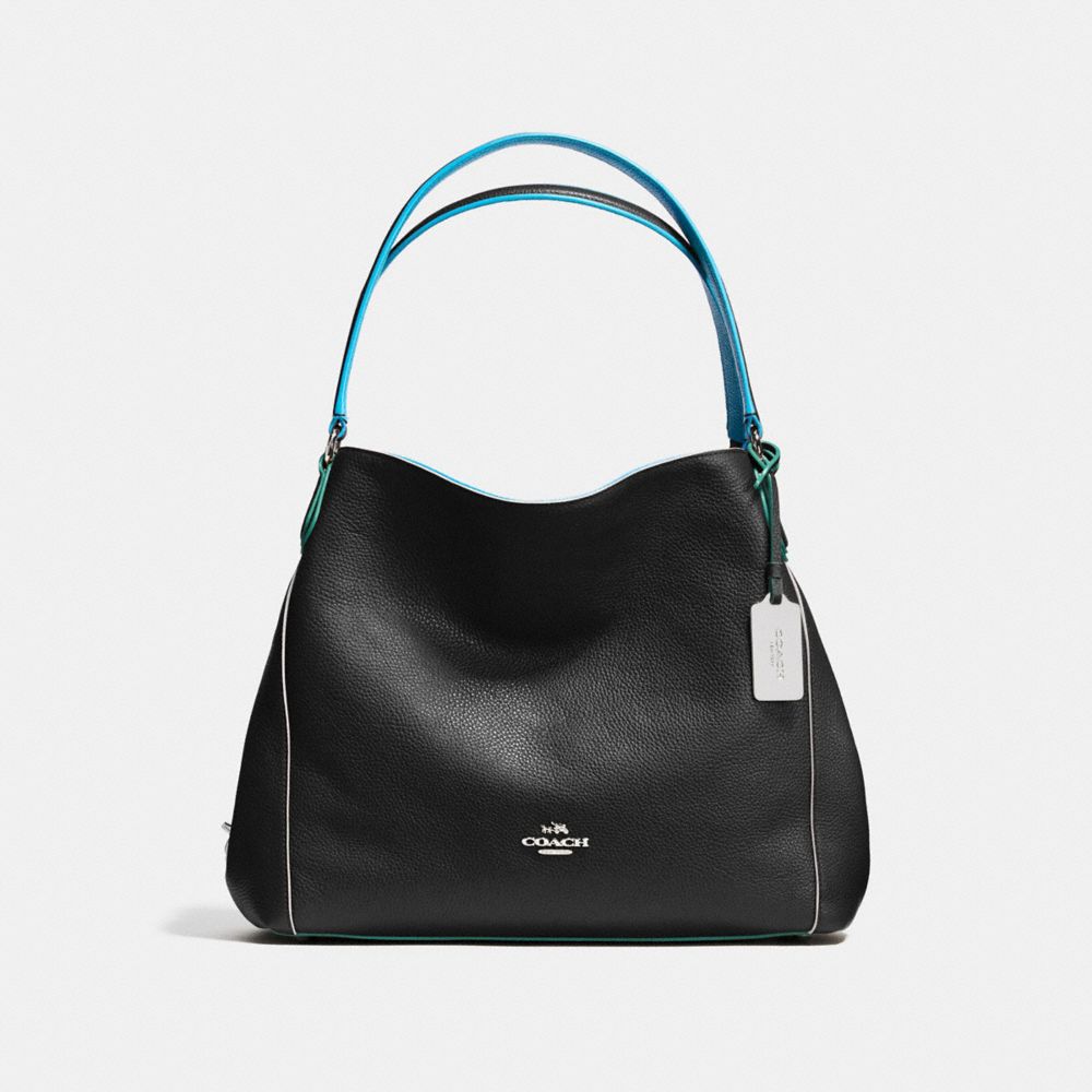 COACH EDIE SHOULDER BAG 31 - BLACK/TRICOLOR/SILVER - F37721