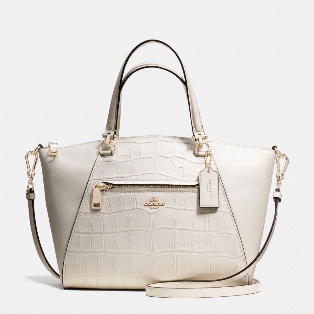 COACH F37737 Prairie Satchel In Croc Embossed Leather LIGHT GOLD/CHALK