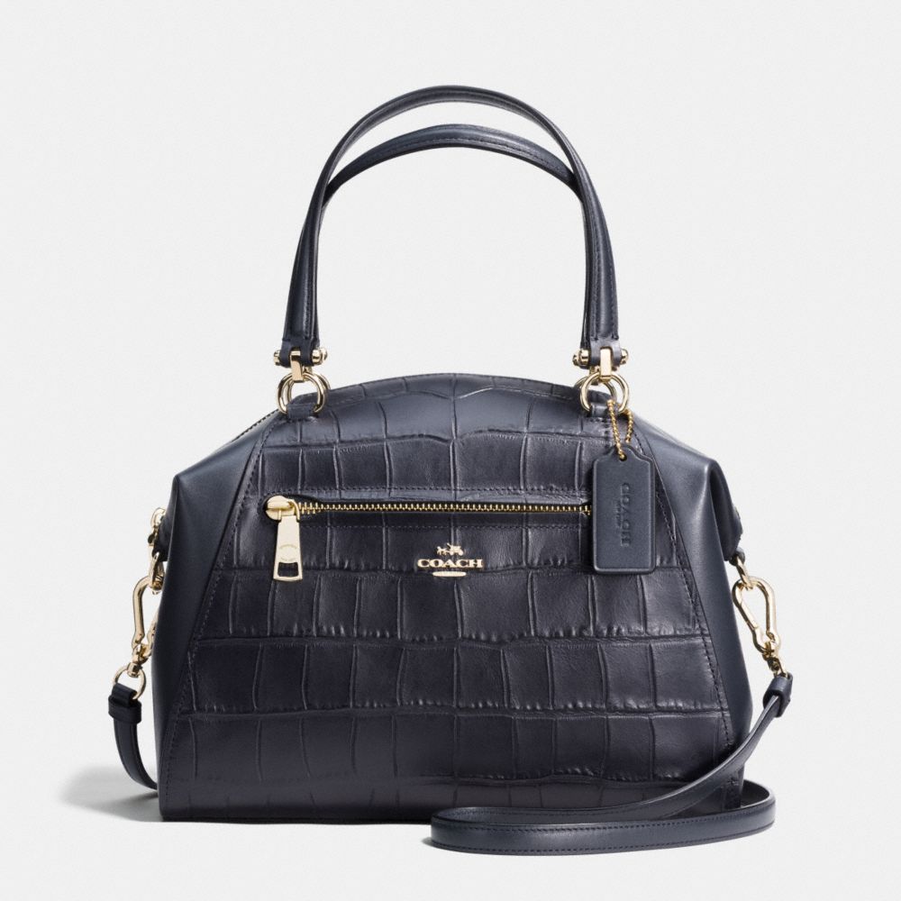 PRAIRIE SATCHEL IN CROC EMBOSSED LEATHER - LIGHT GOLD/NAVY - COACH F37737