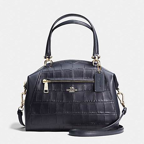 COACH PRAIRIE SATCHEL IN CROC EMBOSSED LEATHER - LIGHT GOLD/NAVY - f37737