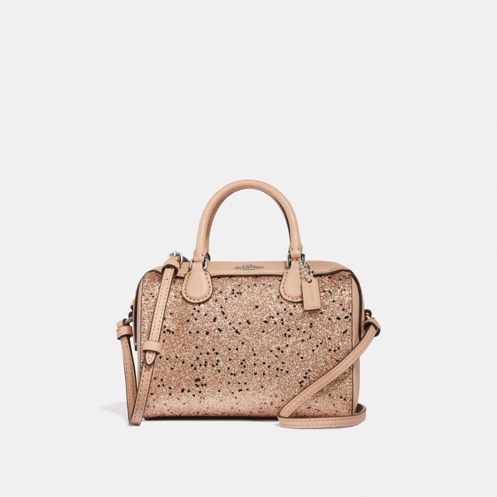 COACH MICRO BENNETT SATCHEL WITH STAR GLITTER - GOLD/SILVER - F37747