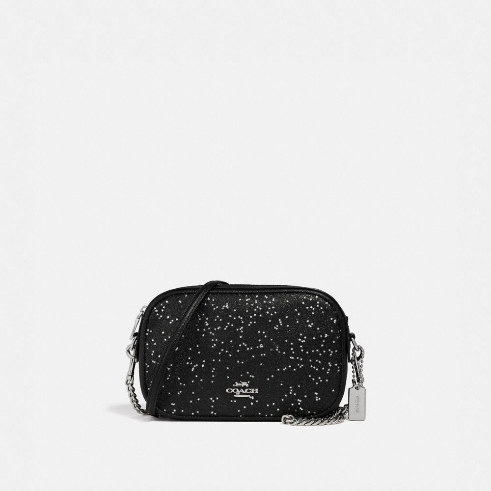 COACH F37748 Isla Chain Crossbody With Star Glitter BLACK/SILVER