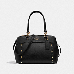 MINI BROOKE CARRYALL WITH FLORAL RIVETS - F37754 - BLACK/LIGHT GOLD