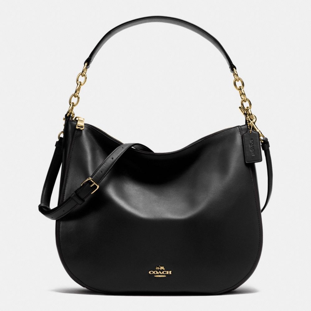 COACH CHELSEA HOBO 32 IN CALF LEATHER - LIGHT GOLD/BLACK - F37755