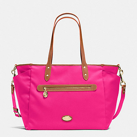COACH SAWYER BABY BAG IN POLYESTER TWILL - IMITATION GOLD/PINK RUBY - f37758