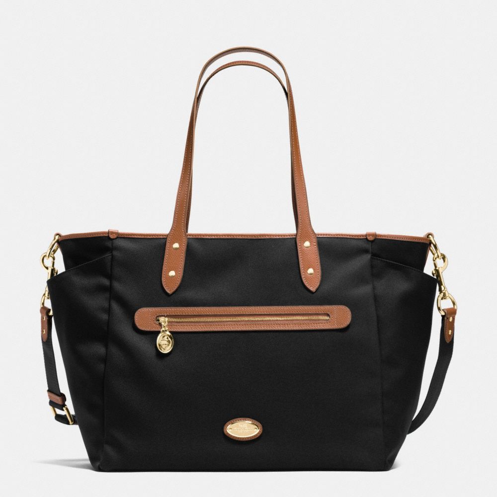 COACH F37758 SAWYER BABY BAG IN POLYESTER TWILL -IMITATION-GOLD/BLACK