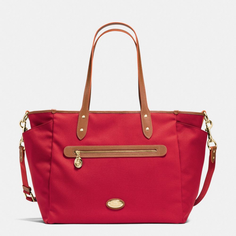 SAWYER BABY BAG IN POLYESTER TWILL - IMITATION GOLD/CLASSIC RED - COACH F37758