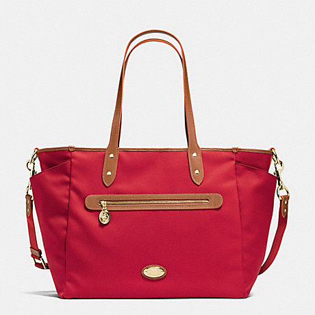 COACH SAWYER BABY BAG IN POLYESTER TWILL -  IMITATION GOLD/CLASSIC RED - f37758