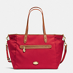 SAWYER BABY BAG IN POLYESTER TWILL - f37758 - IMITATION GOLD/CLASSIC RED