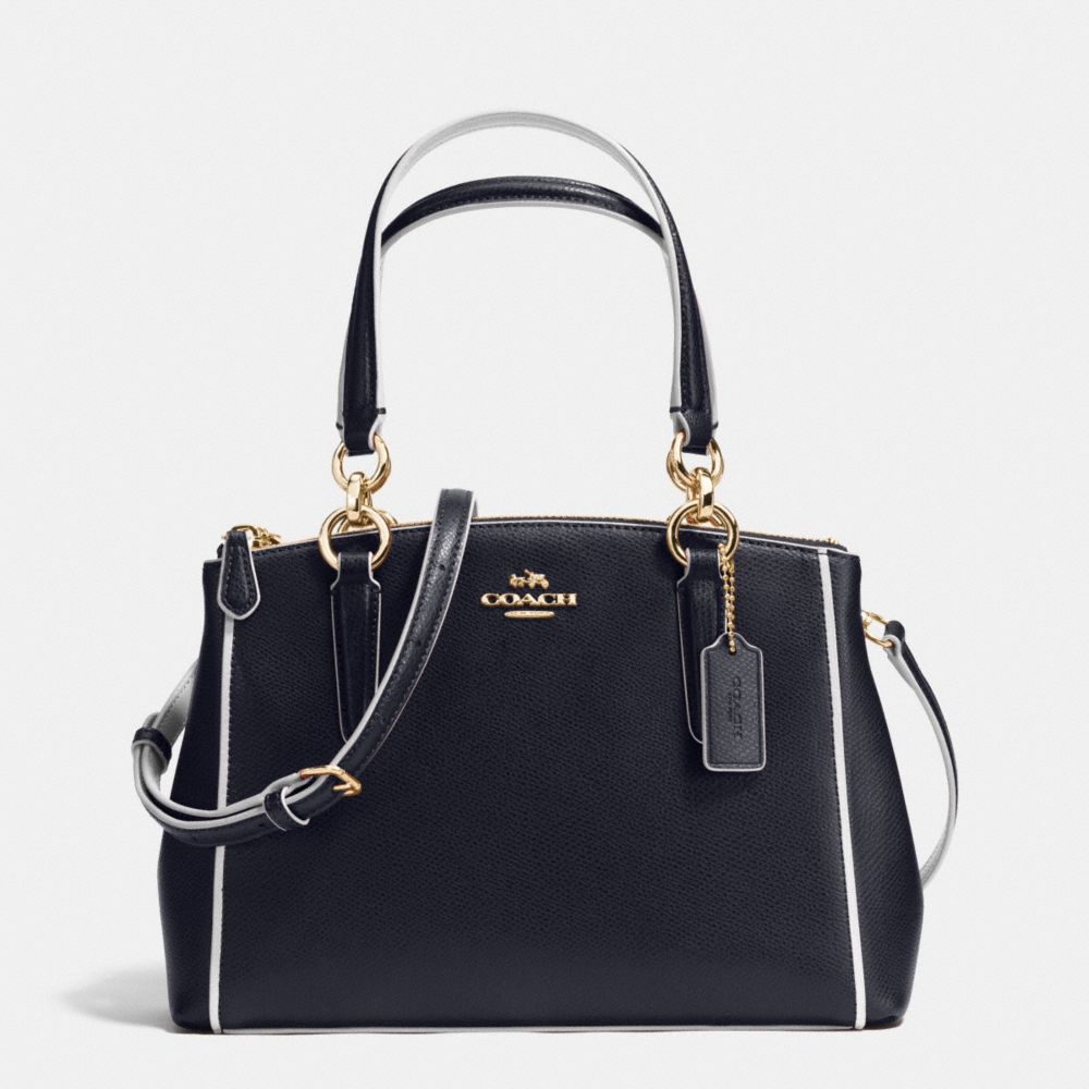 MINI CHRISTIE CARRYALL IN EDGEPAINT CROSSGRAIN LEATHER - f37762 - IMITATION GOLD/MIDNIGHT/CHALK