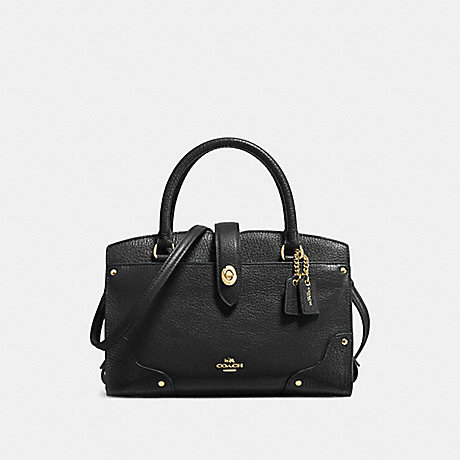 COACH f37779 MERCER SATCHEL 24 BLACK/LIGHT GOLD