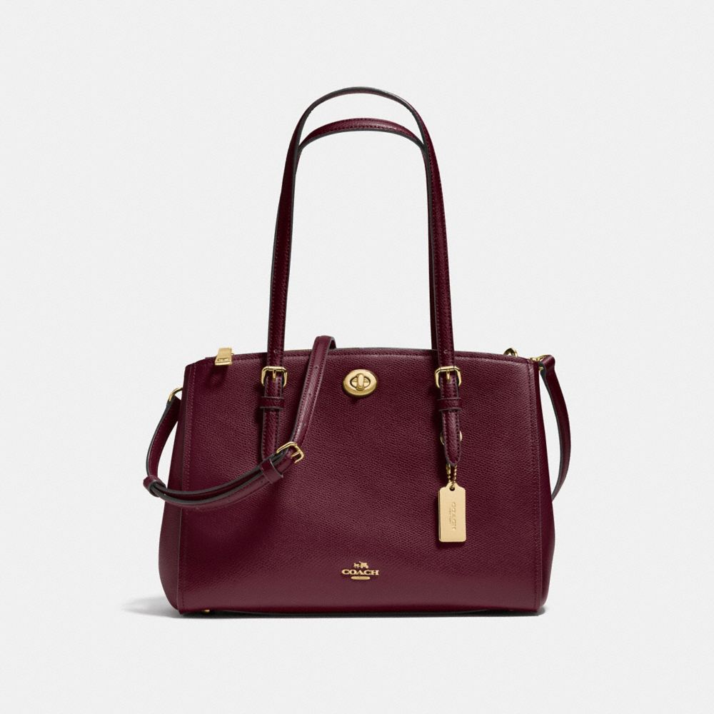 COACH f37782 TURNLOCK CARRYALL 29 OXBLOOD/LIGHT GOLD