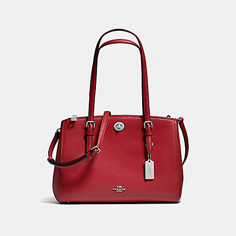 COACH TURNLOCK CARRYALL 29 - RED CURRANT/SILVER - f37782
