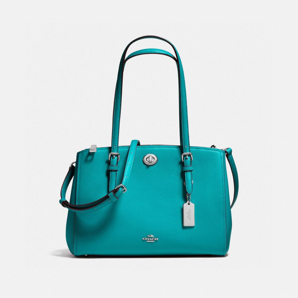 TURNLOCK CARRYALL 29 - COACH f37782 - SILVER/TURQUOISE